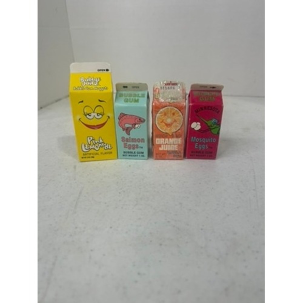 Vintage Novelty Bubble Gum Cartons Lot‎ Salmon Eggs Mosquito Eggs Pink Lemonade